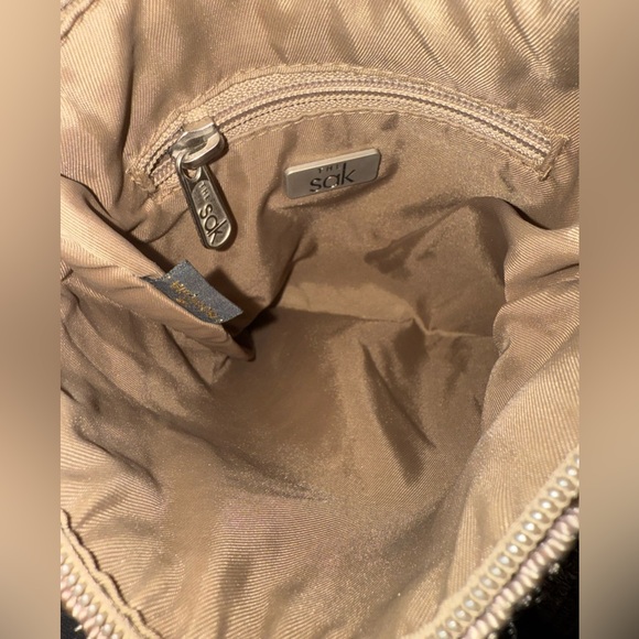 The Sak Crochet Crossbody Bag Taupe Woven Small Purse Bamboo Toggle Boho Y2K 8x7 - Picture 8 of 8